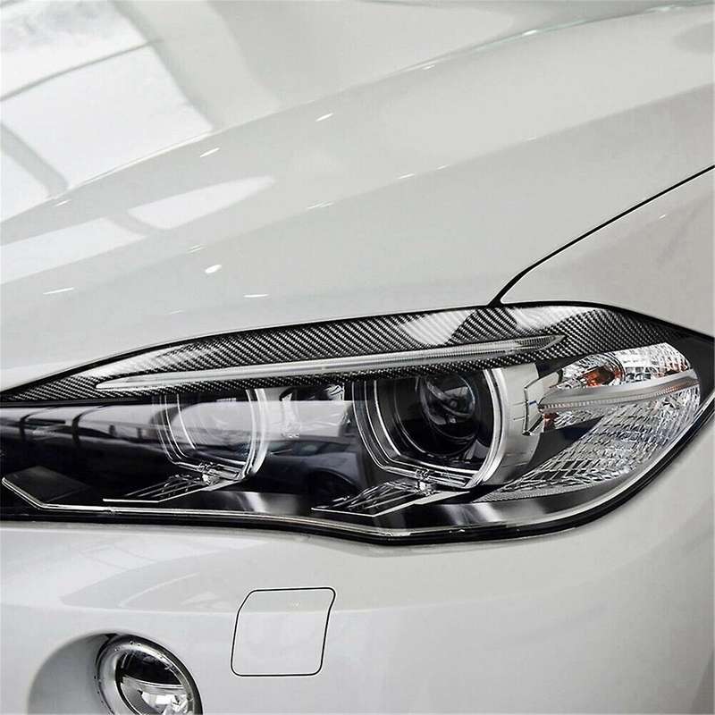 Real Carbon Fiber Car Headlight Eyelids Eyebrow Cover for F15 X5 F85 X5m X6 2014-2018