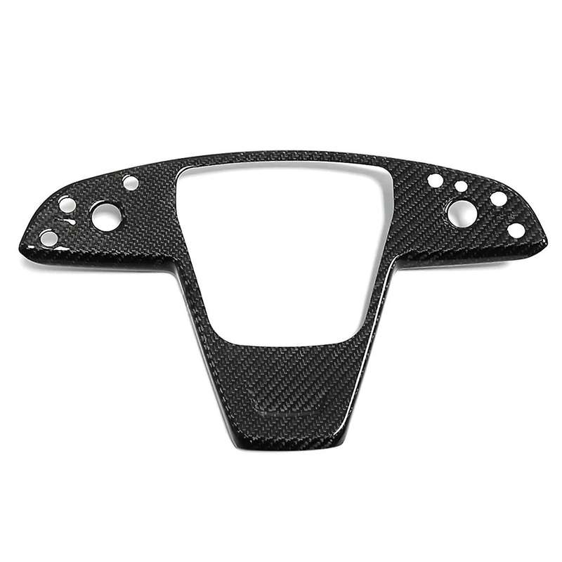 Real Carbon Fiber Car Interior Steering Wheel Frame Sticker Cover Trim for Model S 2021-2023