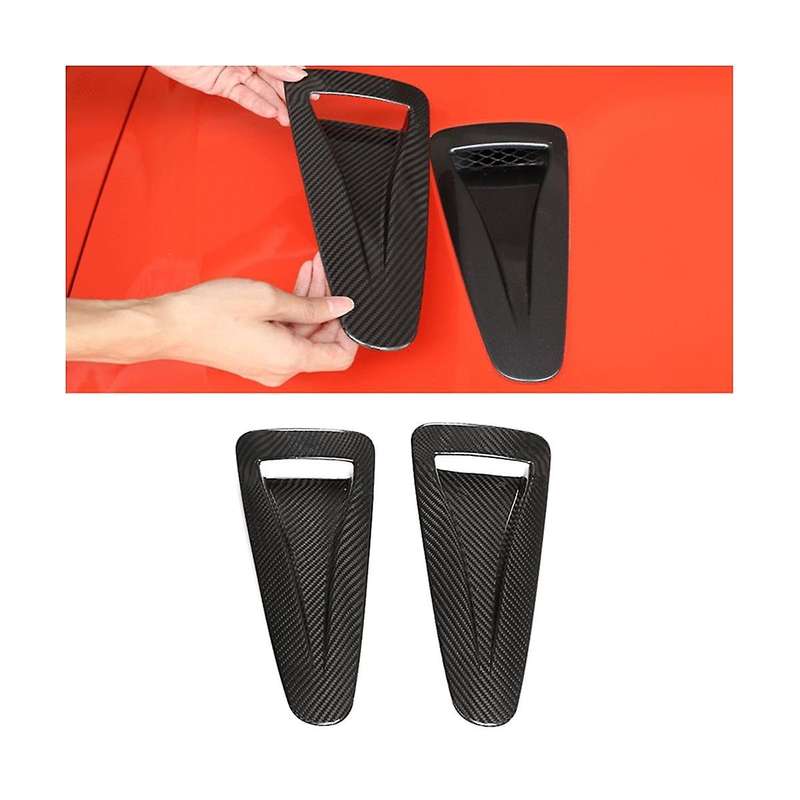 Real Carbon Fiber Car Hood Vent Decoration Sticker External Accessories for R35 2008-2016
