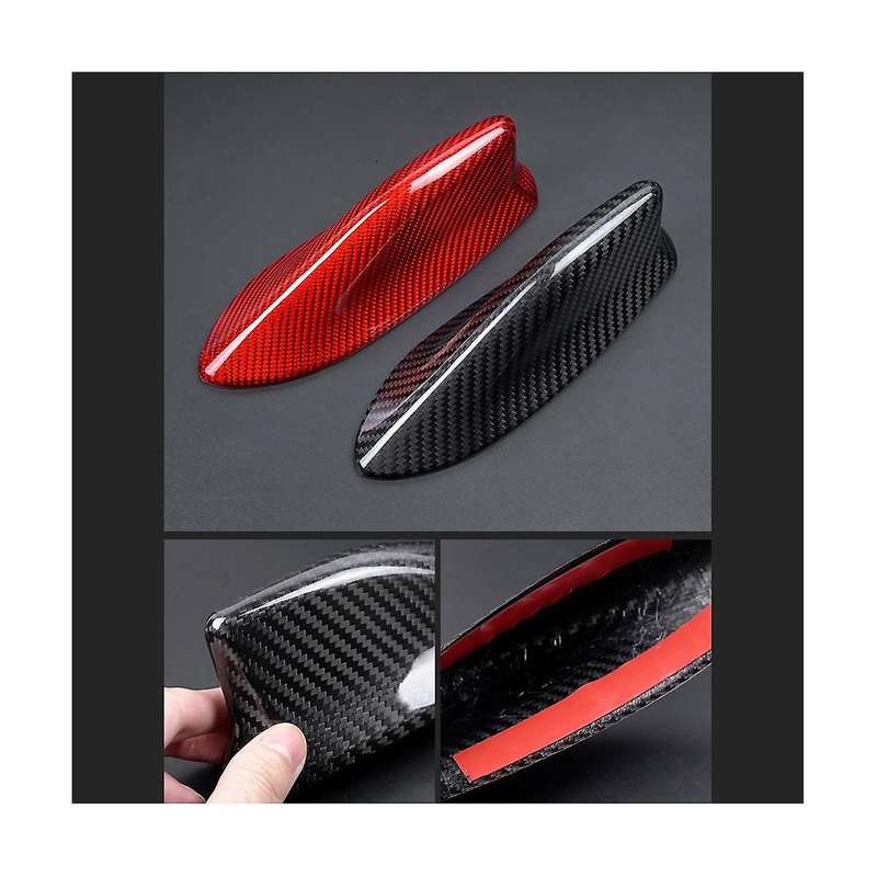 Real Carbon Fiber Car Roof Fin Signal Antenna Cover Exterior Interior Trim for 2022(Black)