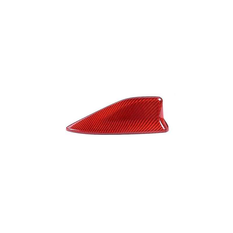 Real Carbon Fiber Car Roof Fin Signal Antenna Cover Exterior Interior Trim for 2022(Red)