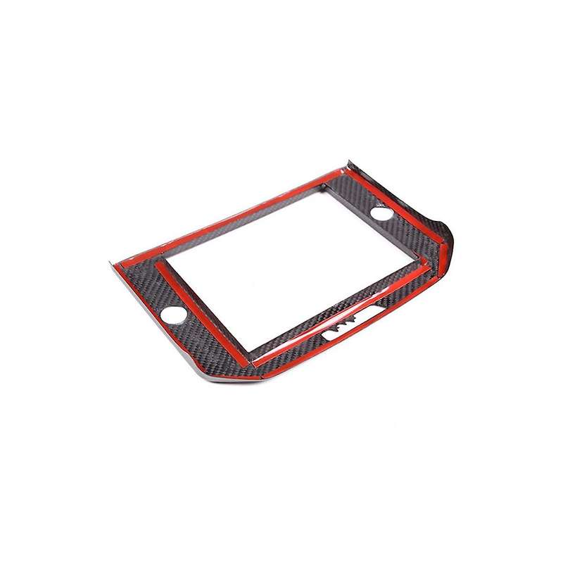 Real Carbon Fiber Central Control Navigation Panel Trim Screen Frame Cover for 2014-2015(Carbon)