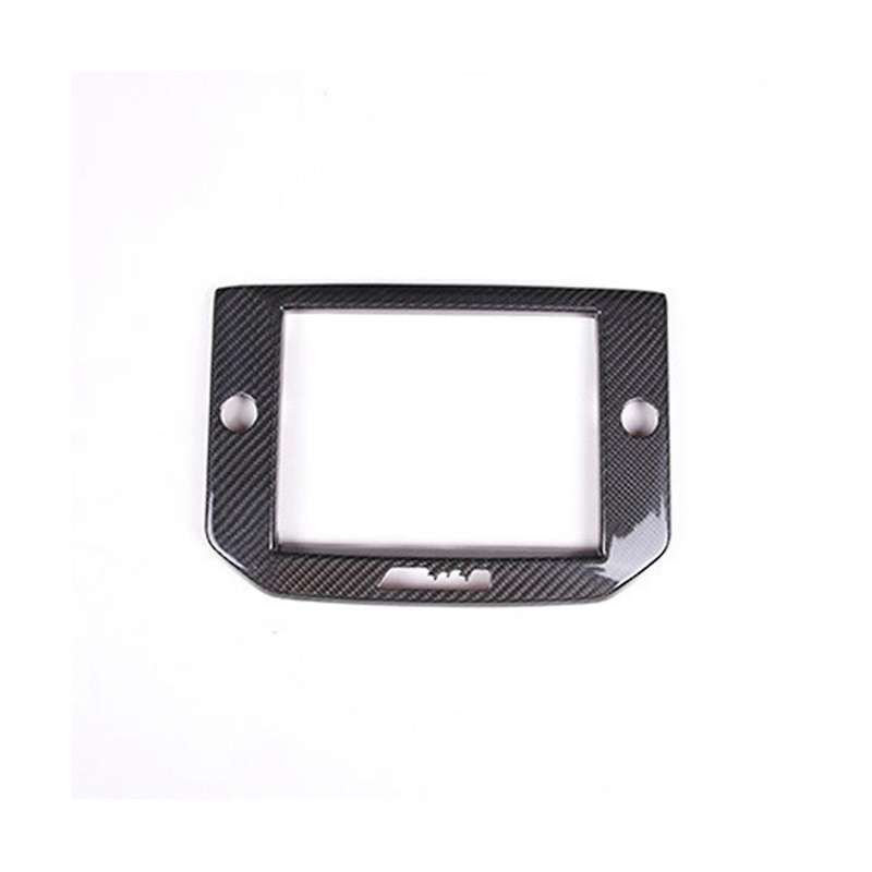 Real Carbon Fiber Central Control Navigation Panel Trim Screen Frame Cover for 2014-2015(Carbon)