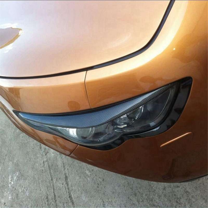 Real Carbon Fiber Eyelids Eyebrows Lids Headlight Trim Cover for Fx35 Fx37 Qx70 Fx50 2009-2013