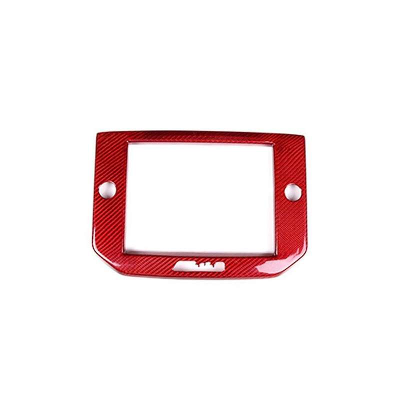 Real Carbon Fiber Central Control Navigation Panel Trim Screen Frame Cover for 2014-2015(Red)