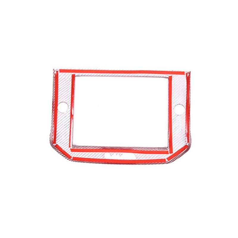 Real Carbon Fiber Central Control Navigation Panel Trim Screen Frame Cover for 2014-2015(Red)