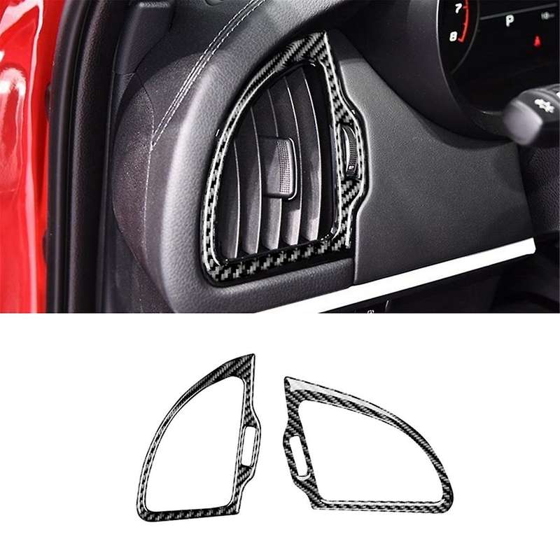 Real Carbon Fiber for 2018-2023 Car Dashboard Sides Outlet Cover Trim Sticker Interior Accessories