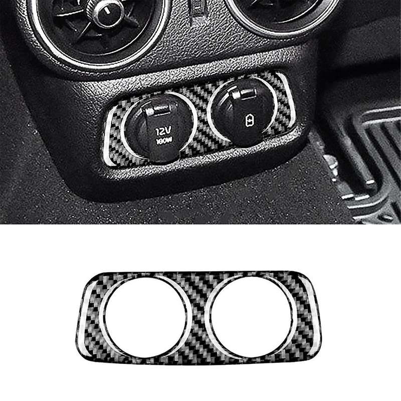 Real Carbon Fiber for 2018-2023 Car Rear Charging Port USB Hole Cover Trim Sticker Interior Accesso