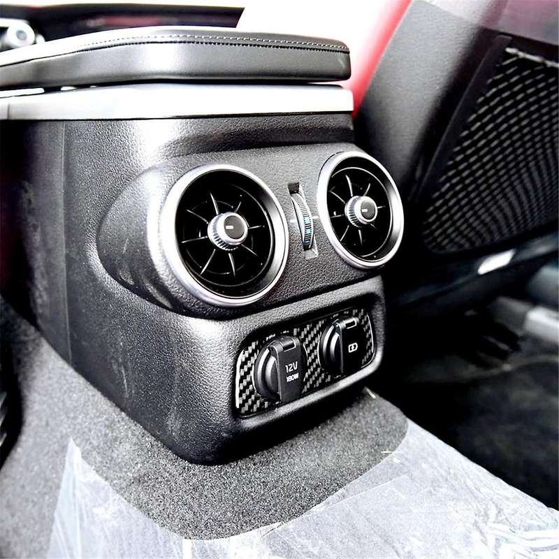 Real Carbon Fiber for 2018-2023 Car Rear Charging Port USB Hole Cover Trim Sticker Interior Accesso