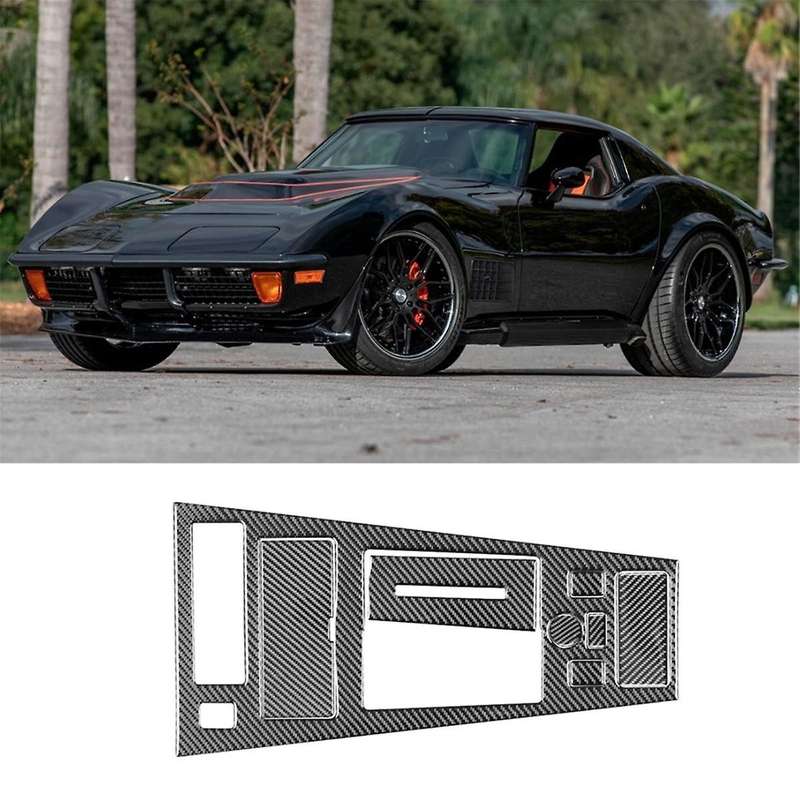 Real Carbon Fiber for C3 1968-1982 Car Center Console Gear Panel Cover Kit Trim Accessories ,A