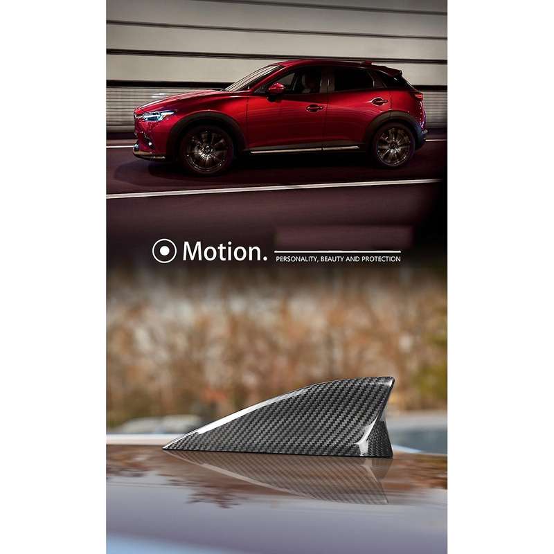 Real Carbon Fiber for 3 Axela -3 -4 -5 -8 Exterior Car Fin Antenna Cover Sticker Trim