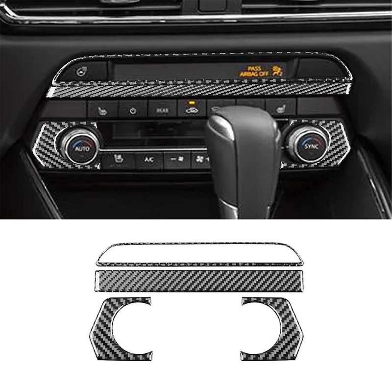 Real Carbon Fiber for CX9 -9 2016-2022 Center Console AC Knob Control Panel Cover Trim Interior Acce