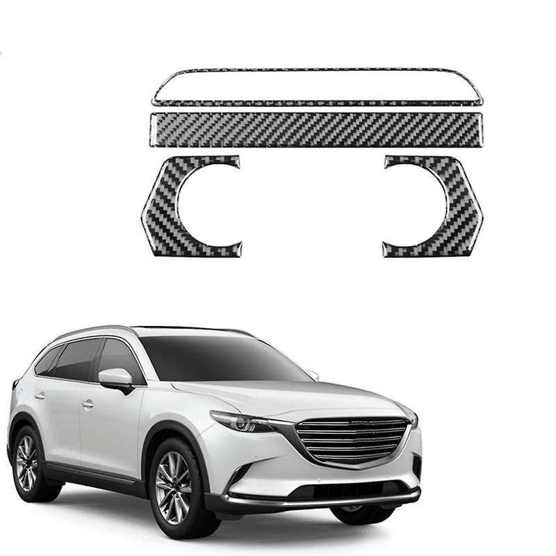 Real Carbon Fiber for CX9 -9 2016-2022 Center Console AC Knob Control Panel Cover Trim Interior Acce