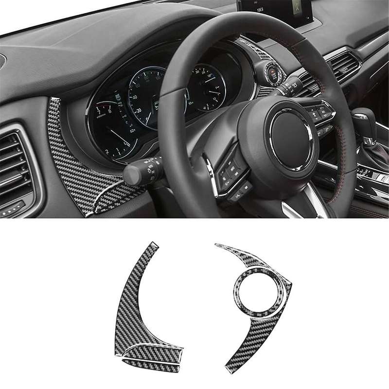 Real Carbon Fiber for CX9 -9 2016-2022 Dashboard Panel Engine Start Stop Button Frame Trim Interior