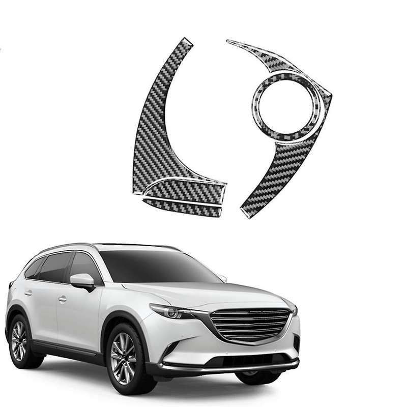 Real Carbon Fiber for CX9 -9 2016-2022 Dashboard Panel Engine Start Stop Button Frame Trim Interior