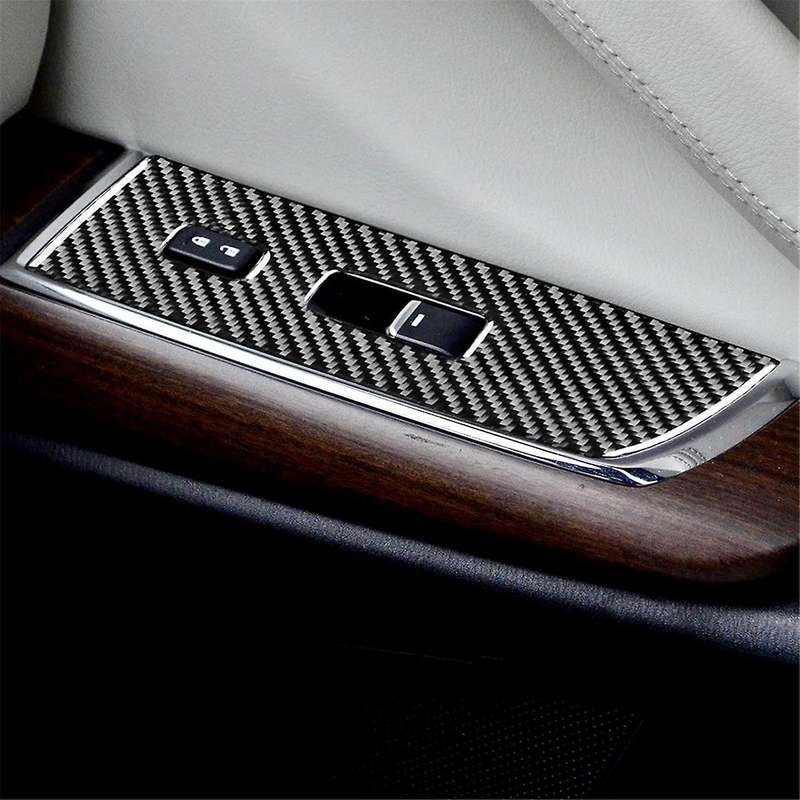 Real Carbon Fiber for CX9 -9 2016-2022 LHD Door Side Window Lift Switch Panel Cover Trim Interior Ac