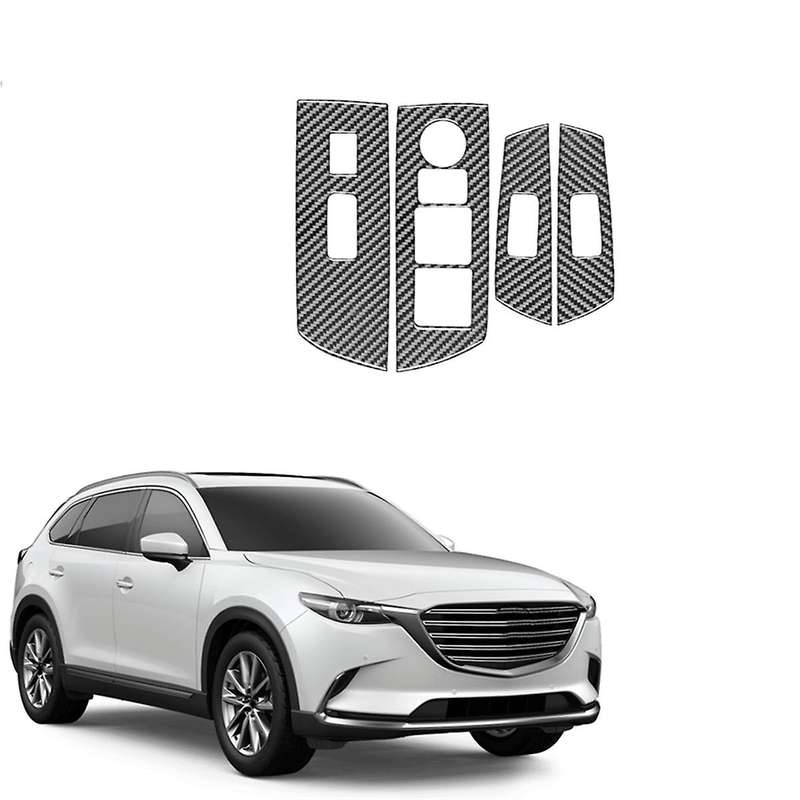 Real Carbon Fiber for CX9 -9 2016-2022 LHD Door Side Window Lift Switch Panel Cover Trim Interior A