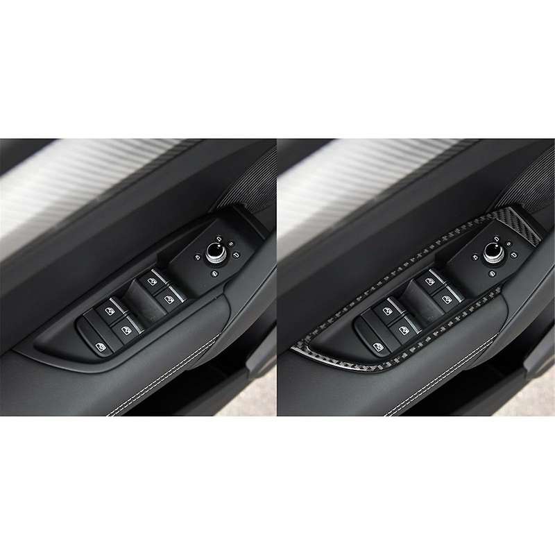 Real Carbon Fiber for Q5L FY SQ5 2018-2024 Door Sides Window Lift Switch Button Panel Cover Interio