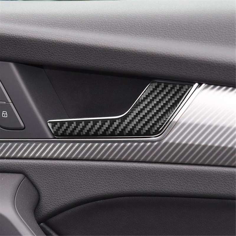 Real Carbon Fiber for Q5L FY SQ5 2018-2024 Door Inner Handle Cover Interior Trim Sticker Decal