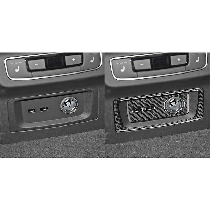 Real Carbon Fiber for Q5L FY SQ5 2018-2024 LHD Rear Lighter Power Outlet Panel Cover Interior Trim