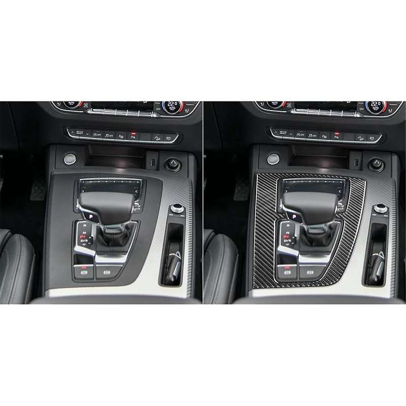 Real Carbon Fiber for Q5L SQ5 2018-2024 LHD Center Console Gear Shift Panel Cover Interior Trim Stic