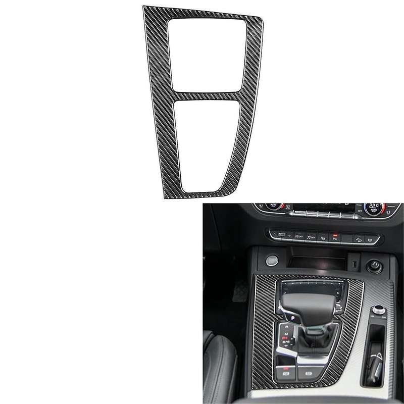 Real Carbon Fiber for Q5L SQ5 2018-2024 LHD Center Console Gear Shift Panel Cover Interior Trim Stic