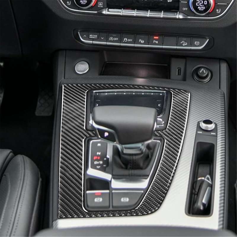 Real Carbon Fiber for Q5L SQ5 2018-2024 LHD Center Console Gear Shift Panel Cover Interior Trim Stic