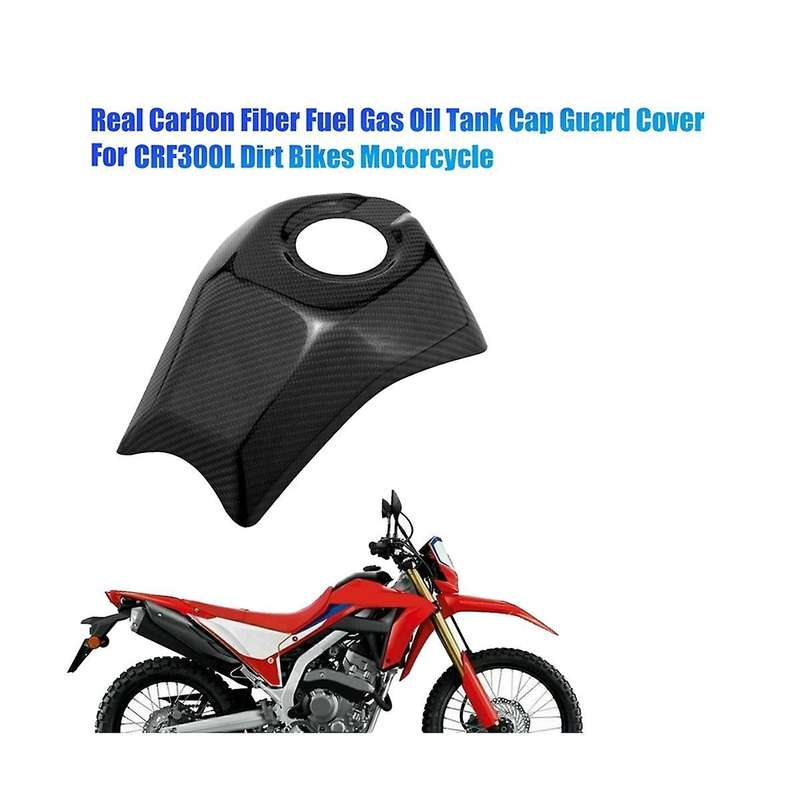 Real Carbon Fiber Fuel Gas Oil Tank Cap Guard Cover for CRF300L Dirt Bikes Motorcycle Gas Shield Acc