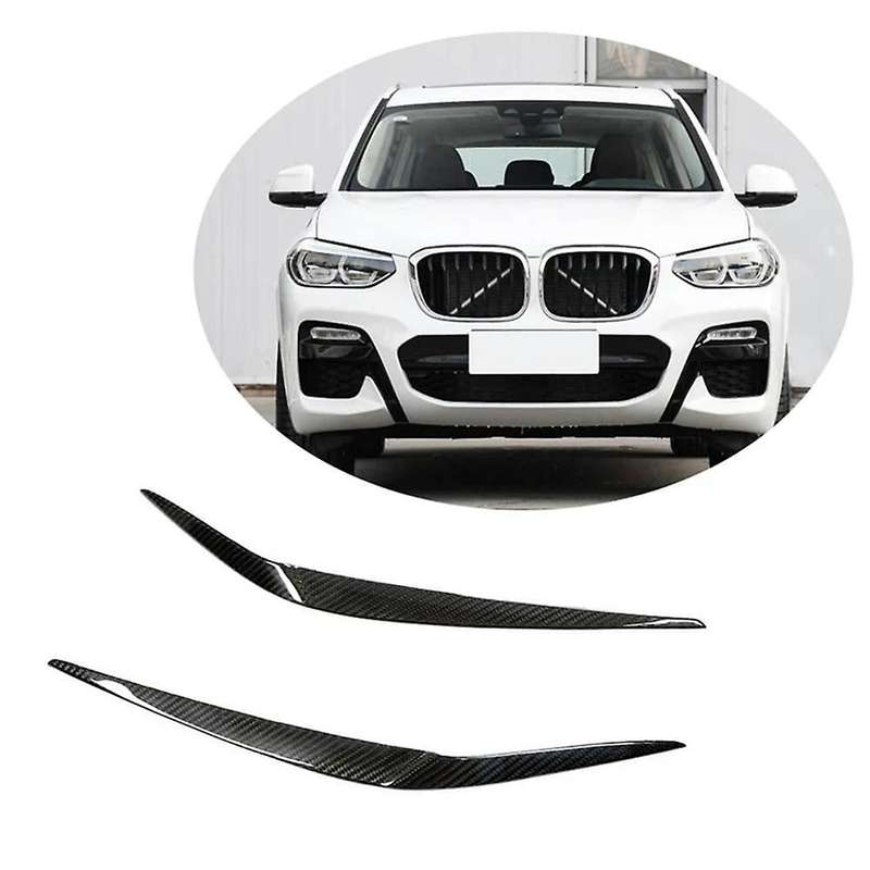 Real Carbon Fiber Headlight Eyebrows Eyelids Stickers Trim Cover Headlight Lid for - X3 G01 2018 201