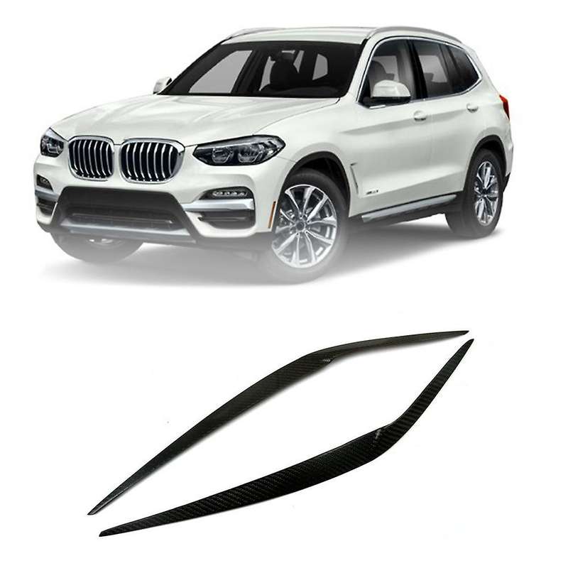 Real Carbon Fiber Headlight Eyebrows Eyelids Stickers Trim Cover Headlight Lid for - X3 G01 2018 201