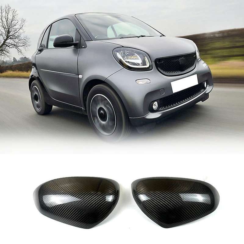 Real Carbon Fiber Mirror Cover Rearview Side Mirror Cap for - Smart W453 2015-2021