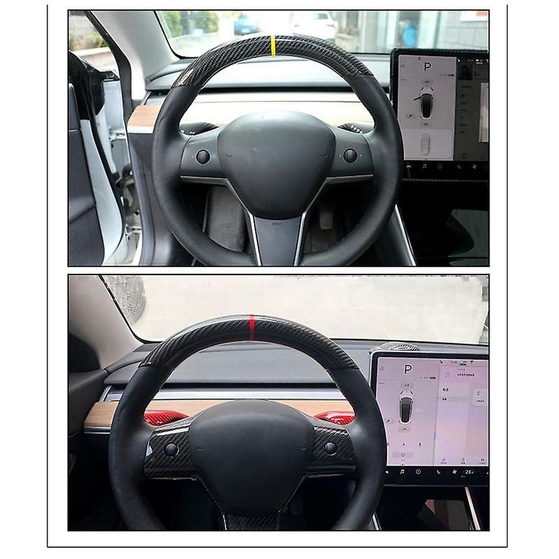 Real Carbon Fiber Steering Wheel Cover Trim Replacement Stickers Accessories for Y Green