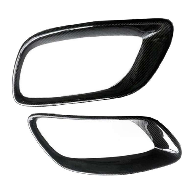 Real Carbon Fiber Tailpipe Trim Cover Exhaust Pipe Cover Tail Throat Frame Car Parts for X6 E71 2008