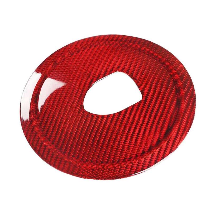 Real Carbon Fiber Steering Wheel Rings Logo Trim Cover Stickers for 2008-2016 Red