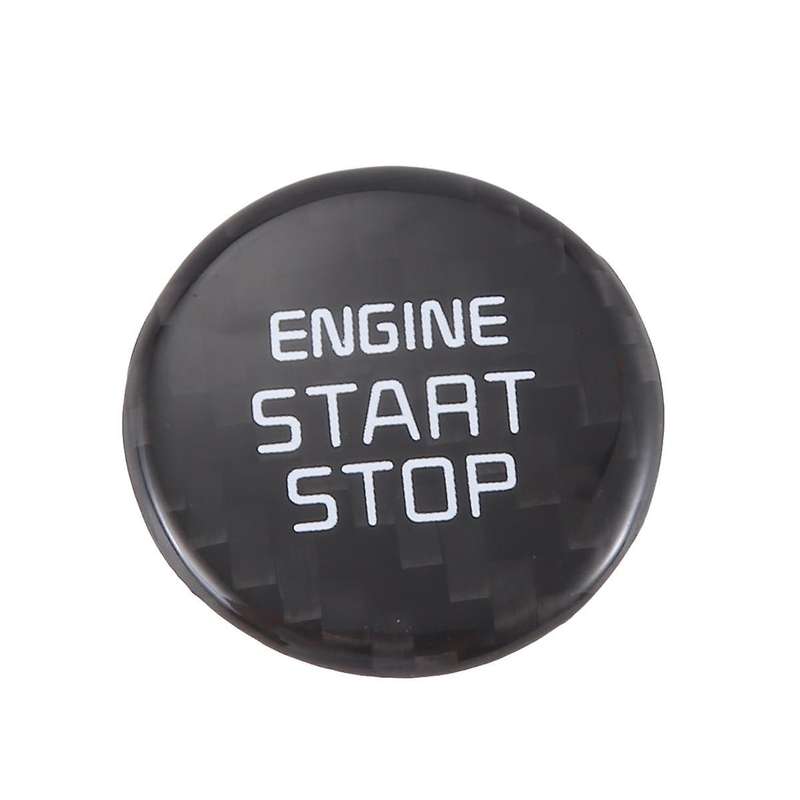 Real Carbon -Key Start Stop Button Engine Button Cover Sticker for 2018-2022 Carbon Fiber Pattern