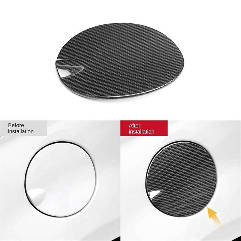 Real Carbon Fibre Car Exterior Gas Oil Fuel Tank Cap Cover Trim Stickers for 500 2012-2019 Car Acces