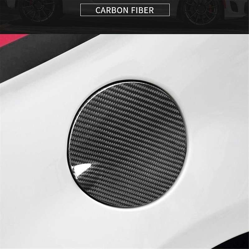 Real Carbon Fibre Car Exterior Gas Oil Fuel Tank Cap Cover Trim Stickers for 500 2012-2019 Car Acces