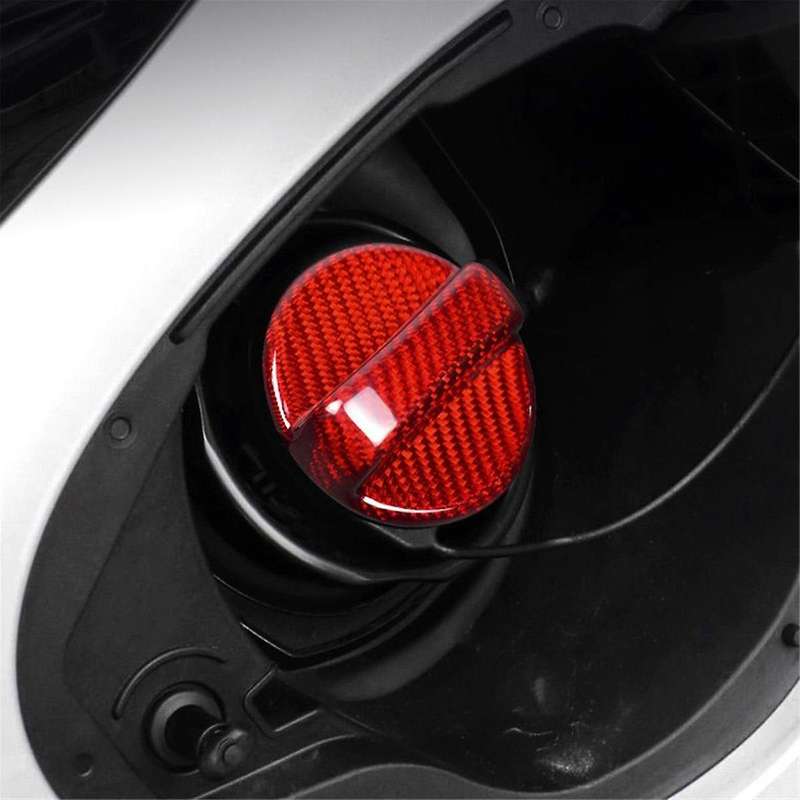 Real Hard Carbon Fiber Car Fuel Tank Cap for BRZ 2021-2023 XV Forester Legacy Crosstrek(Red)