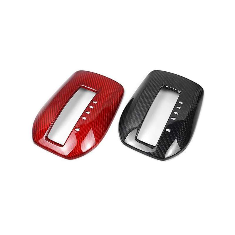 Real Hard Carbon Fiber Car Gear Shift Panel Interior Trim for 2010-2015(Red)
