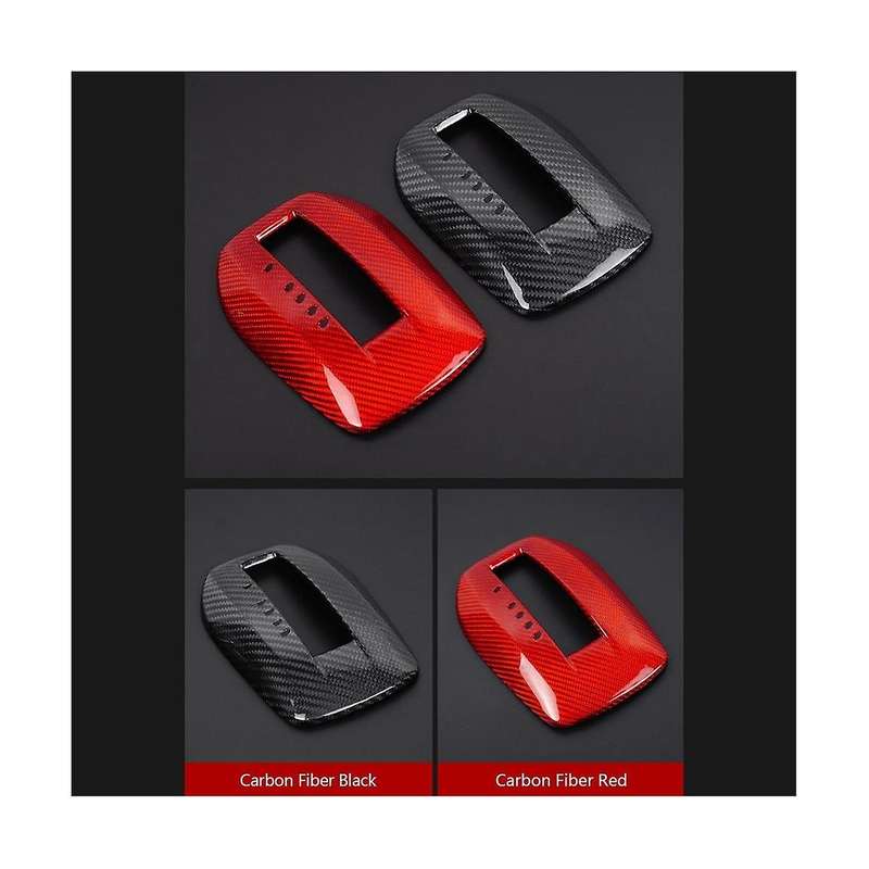 Real Hard Carbon Fiber Car Gear Shift Panel Interior Trim for 2010-2015(Red)