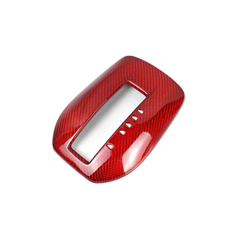 Real Hard Carbon Fiber Car Gear Shift Panel Interior Trim for 2010-2015(Red)