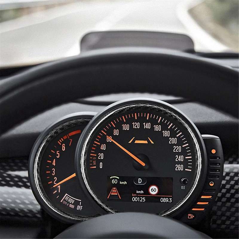 Real Hard Carbon Fiber Car Tachometer Stickers for MINI ONE S JCW F54 F55 F56 F57 F60 Car Interior