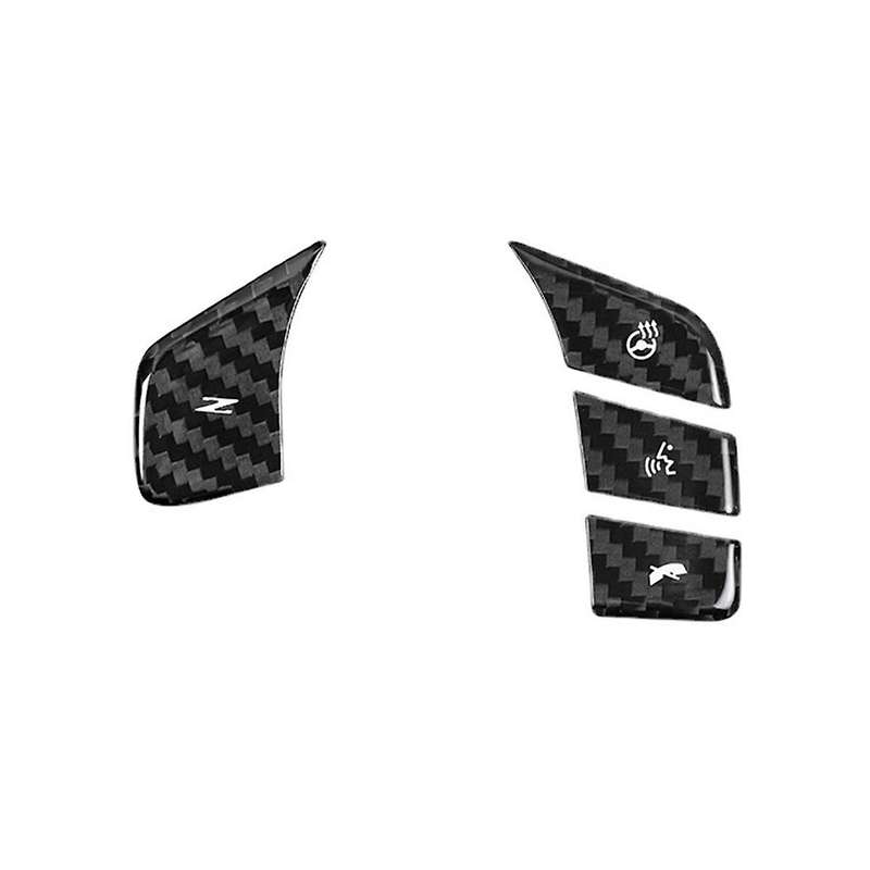 Real Hard Carbon Fiber Car Steering Wheel Button Cover Interior Trim for C8 2020 2021 2022 2023