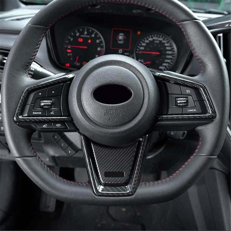 Real Hard Carbon Fiber Car Steering Wheel Button Frame Sticker Interior Trim Cover for / 2022 2023