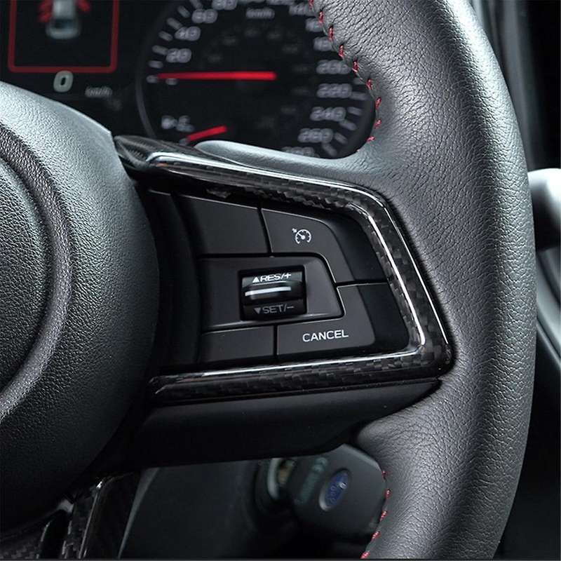 Real Hard Carbon Fiber Car Steering Wheel Button Frame Sticker Interior Trim Cover for / 2022 2023