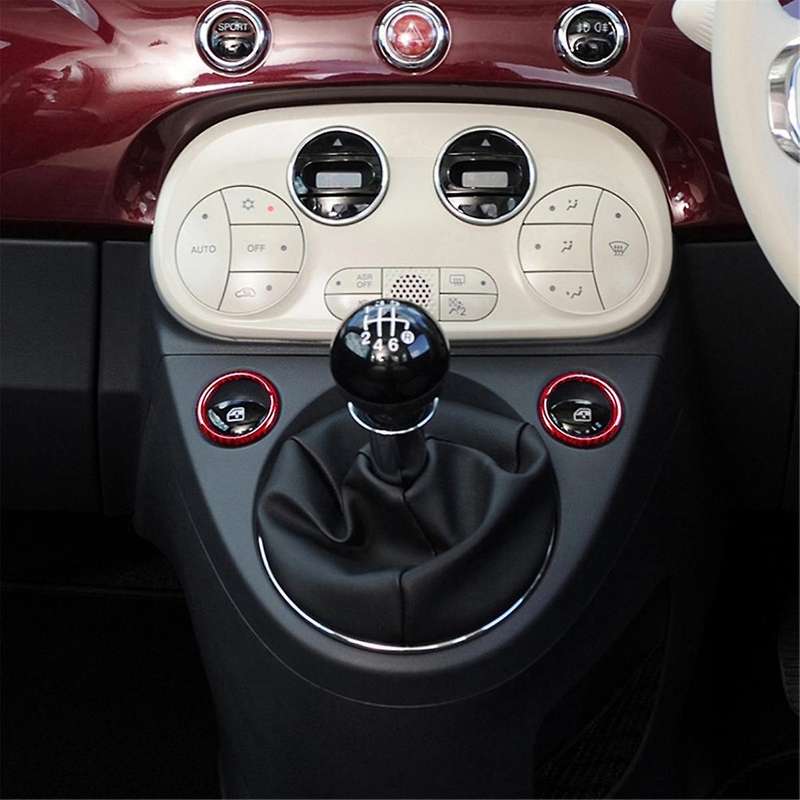 Real Hard Carbon Fiber Car Shift Panel Ring Sticker for 500 595 2012-2023