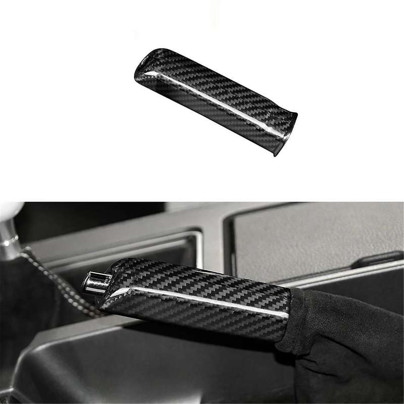 Real Hard Carbon Fiber Cover for 2010-2014 Replace Handbrake Grip Handle Interior Trim Accessories