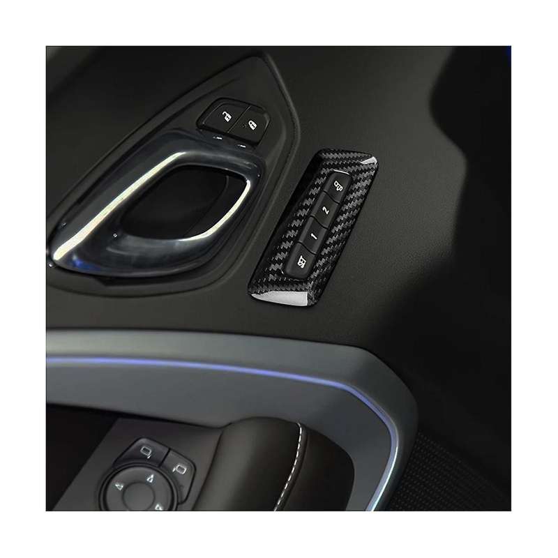 Real Hard Carbon Fiber for 2016-2023 Car Door Front Button Frame Interior Trim Accessories