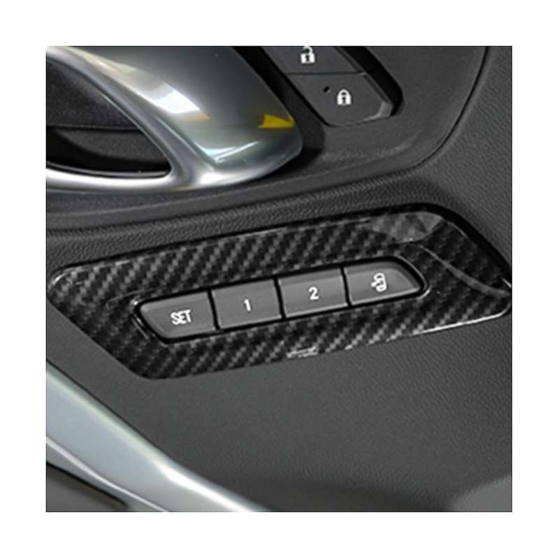 Real Hard Carbon Fiber for 2016-2023 Car Door Front Button Frame Interior Trim Accessories