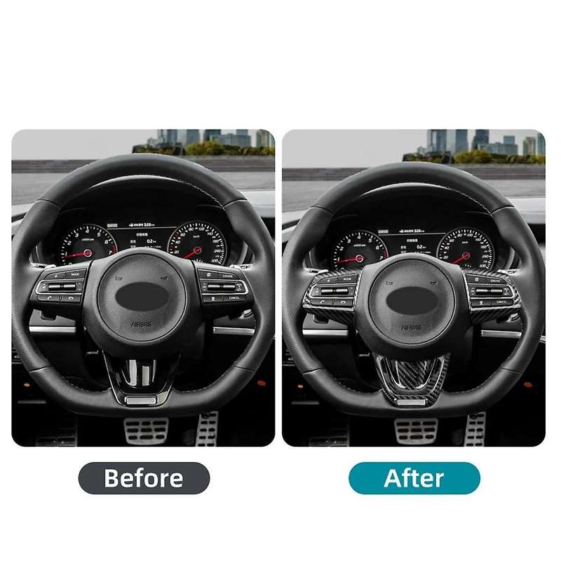Real Hard Carbon Fiber Cover for 2018-2023 Car Steering Wheel Panel Trim Accessories